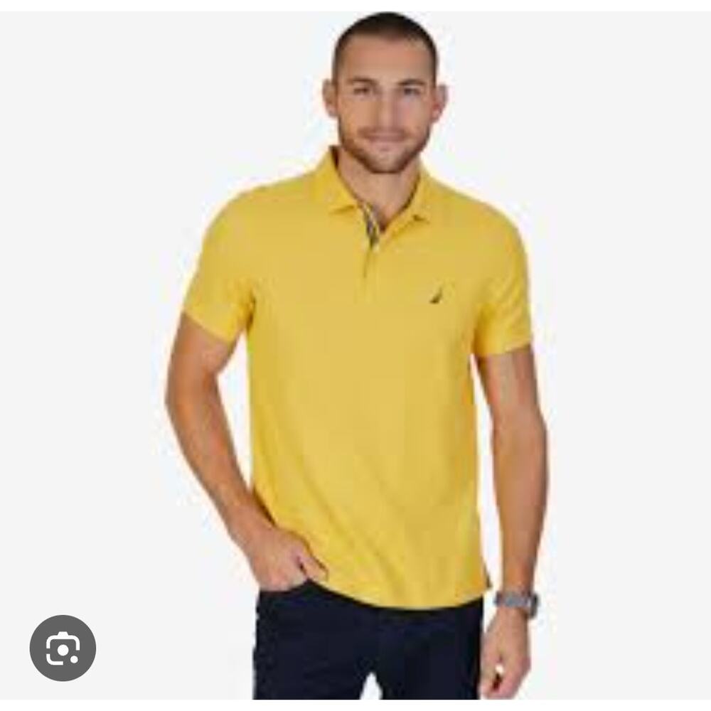 New mens Nautica yellow polo shirt size L